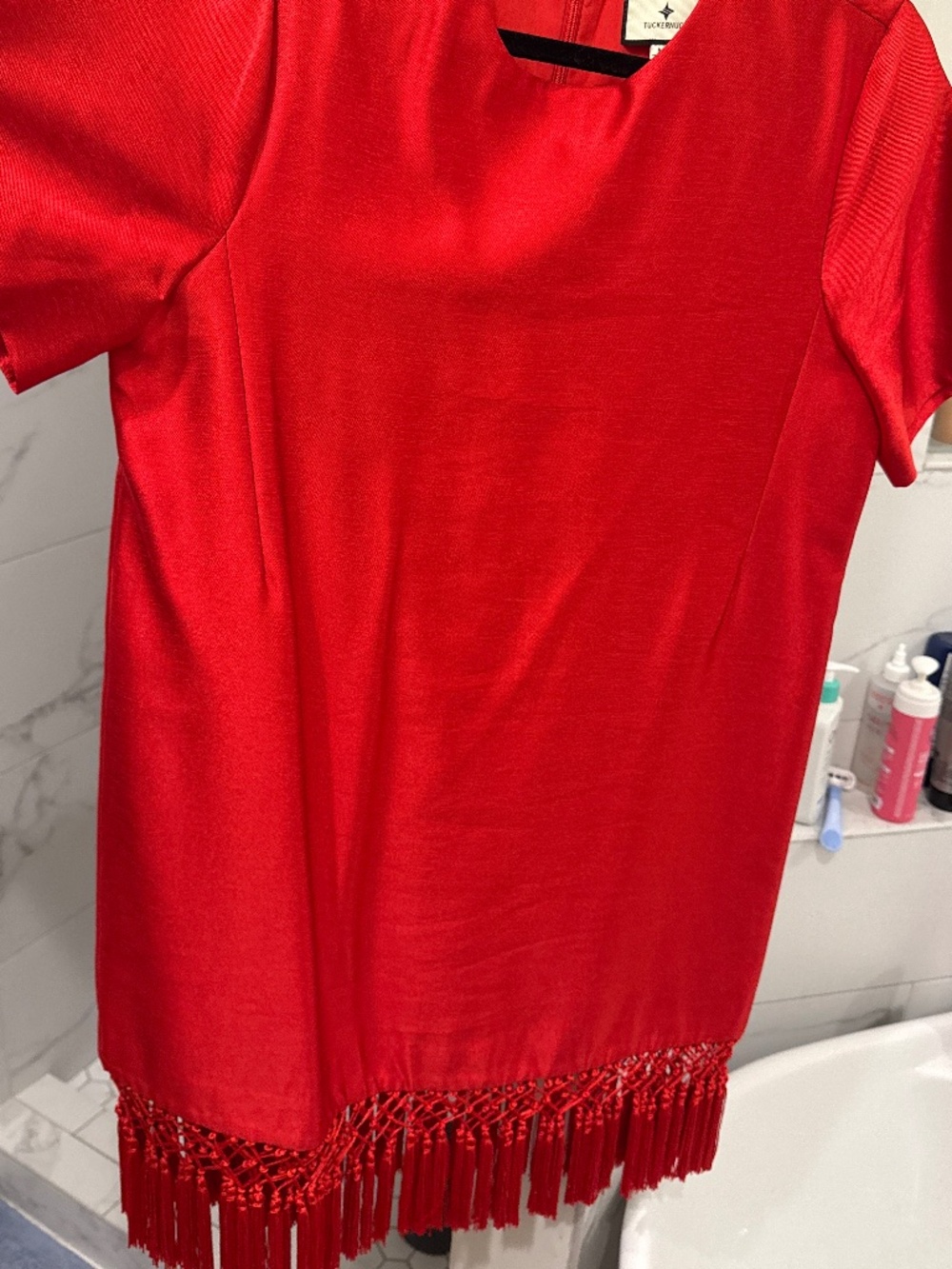 Tuckernuck fringe shift dress
